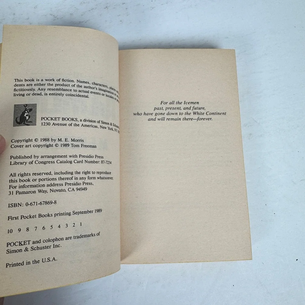 The Icemen M.E. Morris 1989 First Printing Military Fiction Pocket Books‎